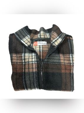 The American Outdoorsman Women’s Plaid Fleece Quarter Zip Pullover Jacket Small